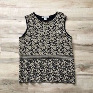 Black & Gold Sleeveless Nygard Dress Top
